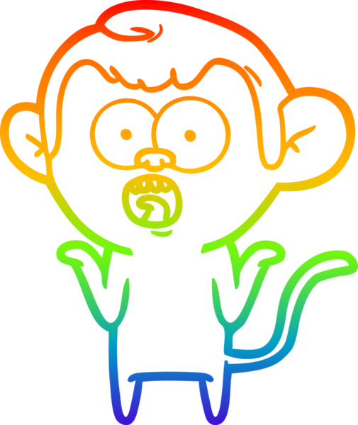 gökkuşağı gradyan çizgi çizimi bir insan tarafından çizilmiş bir maymun tarafından şok edildi