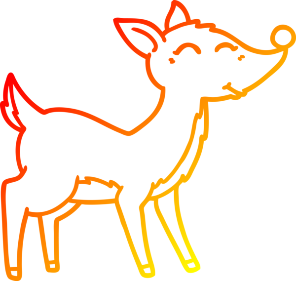 Bir insan tarafından çizilmiş bir karikatür geyiği çizimi.