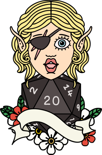 Retro Dövme Tarzı Bir insan tarafından çizilmiş doğal yirmilik zarlı düzenbaz karakter