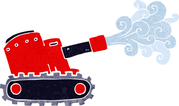 Bir insan tarafından çizilmiş karton ordu tankı.