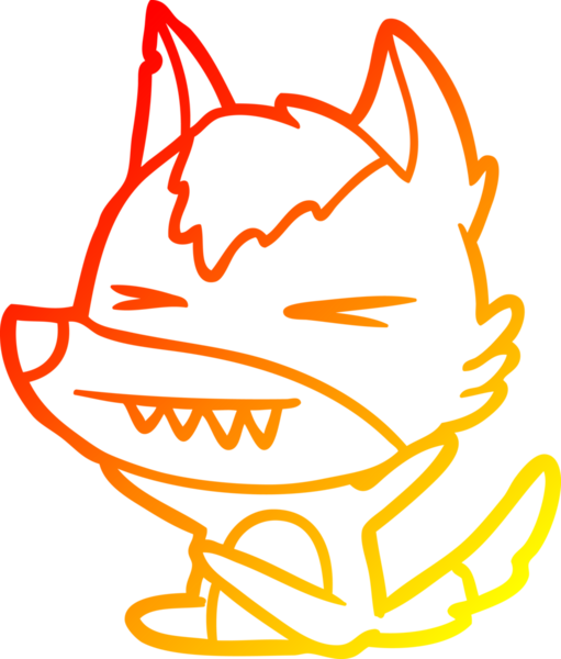 Bir insan tarafından çizilmiş kızgın bir kurt çizgi karakteri.