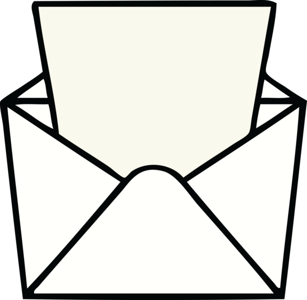 Bir insan tarafından çizilmiş garip bir karikatür mektup ve zarf.