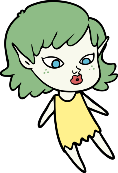 Bir insan tarafından çizilmiş güzel elf kızı.
