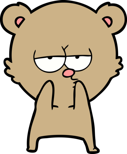 Bir insan tarafından çizilmiş sıkılmış ayı çizgi filmi