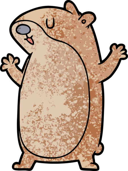 bir insan tarafından çizilmiş gerbil çizgi filmi