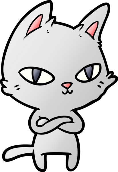 Bir insan tarafından çizilmiş çizgi film kedisi.