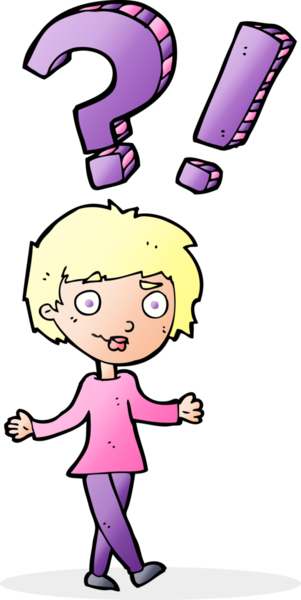 Çizgi filmdeki kadın bir insan tarafından çizilmiş sorular soruyor.