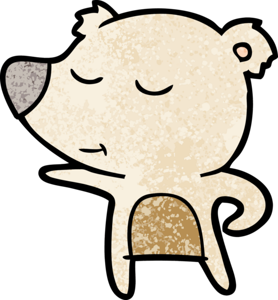 Bir insan tarafından çizilmiş mutlu çizgi film ayısı.