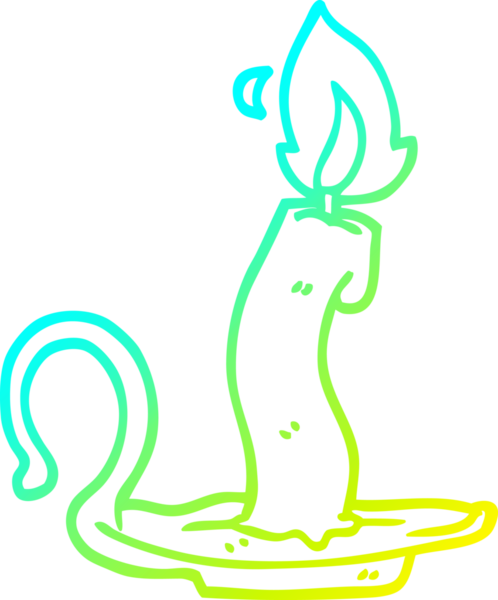 Bir insan tarafından çizilmiş cadılar bayramı mumu yanan bir çizgi film çizimi.