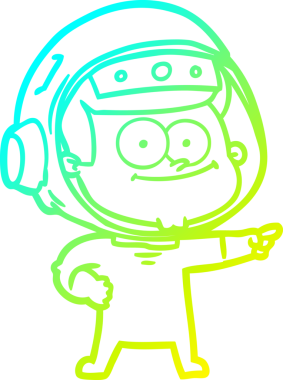 Bir insan tarafından çizilmiş mutlu bir astronot çizgi filmi.