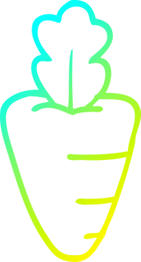 Bir insan tarafından çizilmiş bir havuç karikatürü.