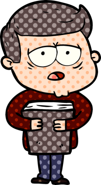 Bir insan tarafından çizilmiş yorgun bir adam.