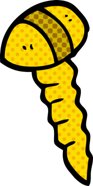 Bir insan tarafından çizilmiş karikatür vidası.