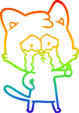 gökkuşağı gradyanı çizimi bir insan tarafından çizilmiş çizgi film kedisi