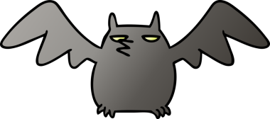 Bir insan tarafından çizilmiş bir gece yarasasının el çizimi karikatürü.