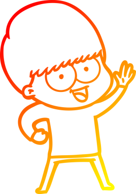 Bir insan tarafından çizilmiş mutlu çizgi film çocuğu çizimi.