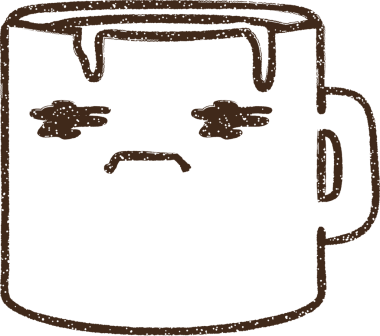 Bir insan tarafından çizilmiş kahve fincanı kömürü.