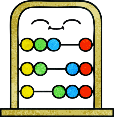 Bir insan tarafından çizilmiş abaküsün retro grunge desen karikatürü.