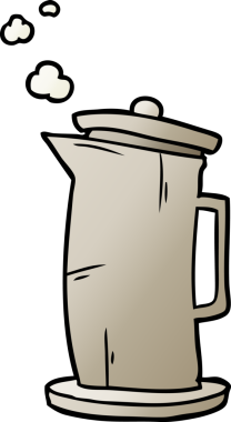 Bir insan tarafından çizilmiş eski tarz bir çaydanlık.