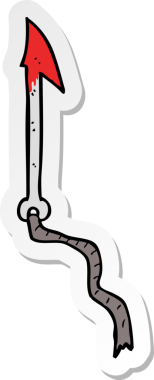 Bir insan tarafından çizilmiş karikatür zıpkınının çıkartması.