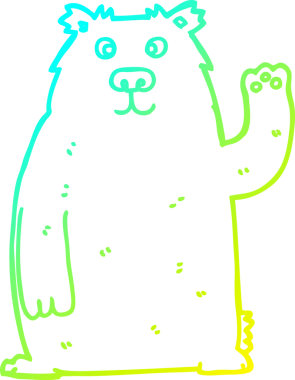 Bir insan tarafından çizilen çizgi film ayısının soğuk gradyan çizgisi.