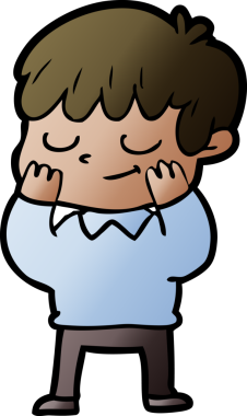 Bir insan tarafından çizilmiş mutlu çocuk çizgi filmi.