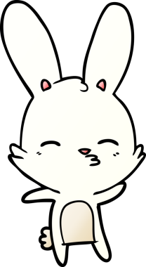 Bir insan tarafından çizilmiş meraklı tavşan çizgi filmi.