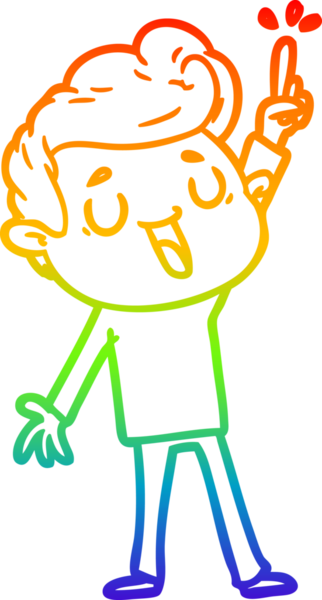 gökkuşağı gradyanı çizimi bir insan tarafından çizilmiş mutlu bir çizgi film adamı