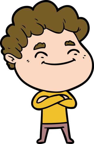 Bir insan tarafından çizilmiş çizgi film dostu bir adam.