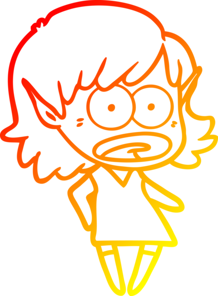 Bir çizgi film karakteri çizimi bir insan tarafından çizilmiş elf kızı şok etti.