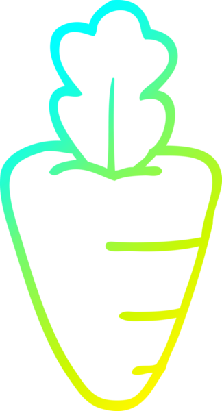 Bir insan tarafından çizilmiş bir havuç karikatürü.