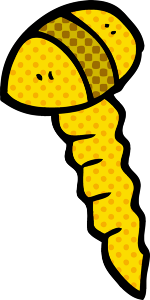 Bir insan tarafından çizilmiş karikatür vidası.