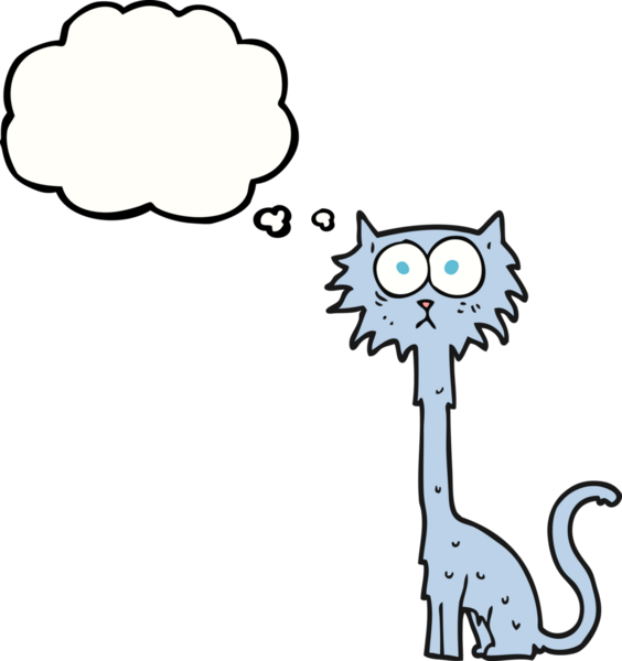 Bir insan tarafından çizilmiş serbest çizim baloncuk çizgi film kedisi.