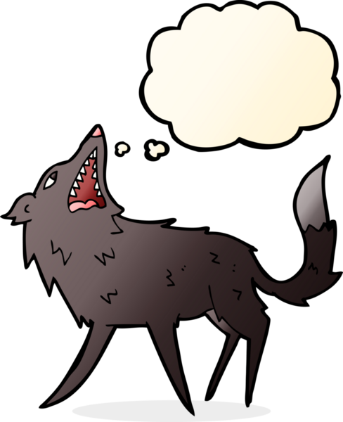 Bir insan tarafından çizilmiş düşünce baloncuğuyla kurt yakalamak.