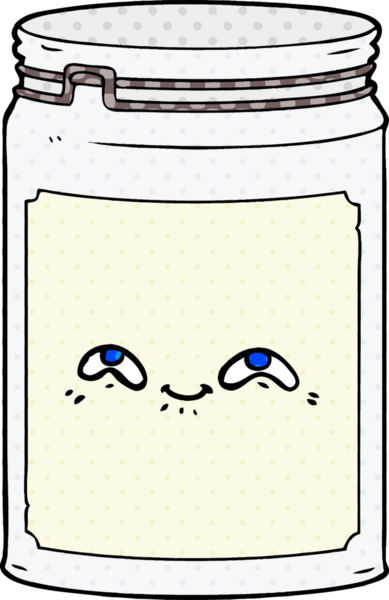 bir insan tarafından çizilmiş cam kavanoz.