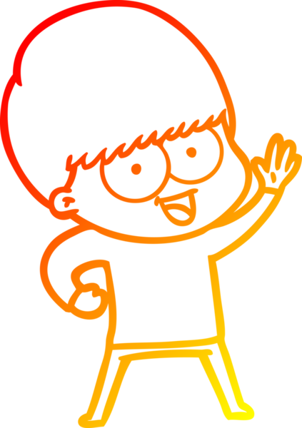 Bir insan tarafından çizilmiş mutlu çizgi film çocuğu çizimi.