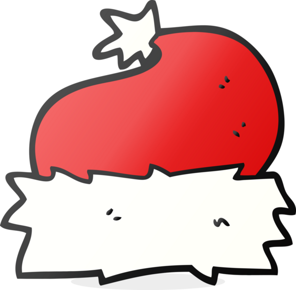 Bir insan tarafından çizilmiş serbest çizim Noel şapkası.