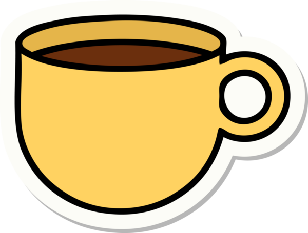 Dövme çıkartması geleneksel kahve tarzında bir insan tarafından çizilmiş.