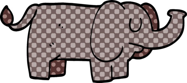 Bir insan tarafından çizilmiş komik bir fil.