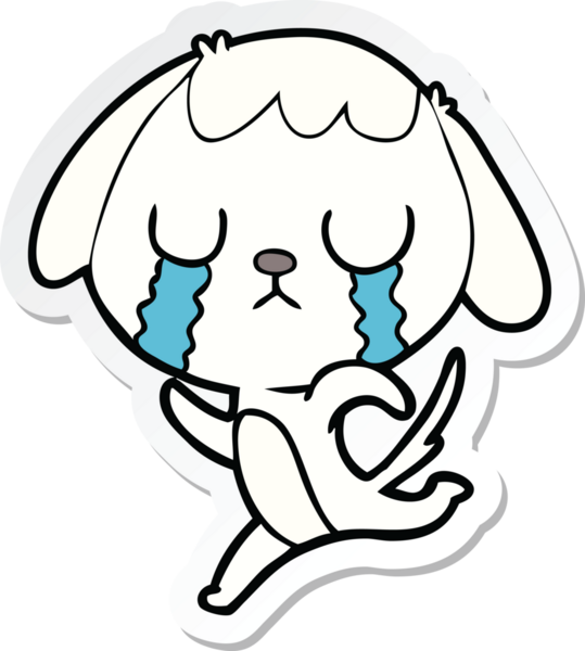 Bir insan tarafından çizilmiş şirin bir köpeğin çıkartması.