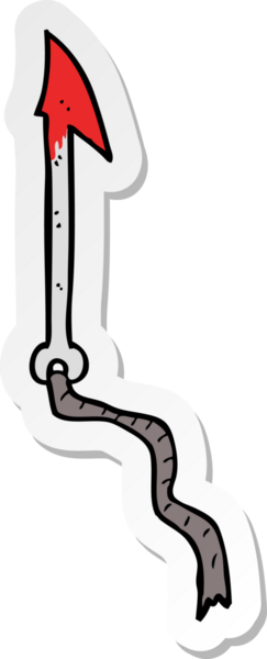 Bir insan tarafından çizilmiş karikatür zıpkınının çıkartması.