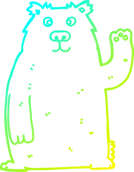 Bir insan tarafından çizilen çizgi film ayısının soğuk gradyan çizgisi.