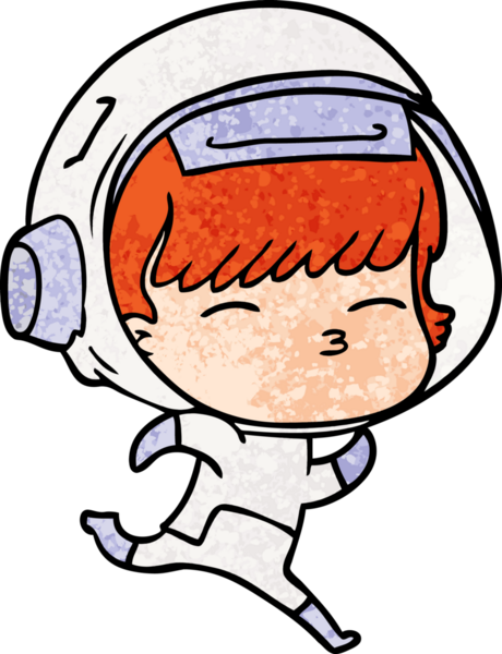 bir insan tarafından çizilmiş astronot çizgi filmi.