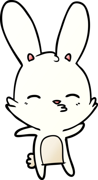 Bir insan tarafından çizilmiş meraklı tavşan çizgi filmi.