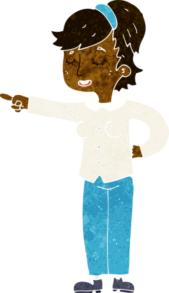 Bir insan tarafından çizilmiş çizgi film dostu bir kadın.