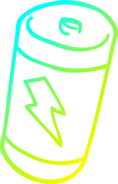 Bir insan tarafından çizilmiş bir karikatür bataryasının soğuk gradyan çizimi