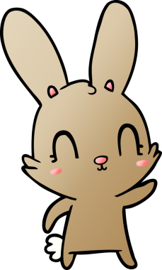 Bir insan tarafından çizilmiş şirin çizgi film tavşanı.