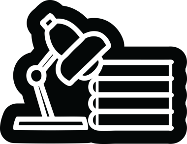 lamba ve çalışma kitapları simgesi bir insan tarafından çizilmiş