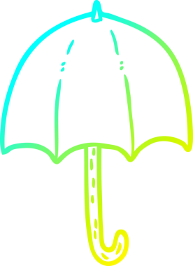 Bir insanın çizdiği açık şemsiyenin soğuk eğimli çizgisi.