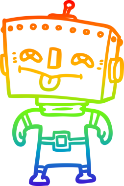 gökkuşağı gradyan çizgisi bir insan tarafından çizilmiş robot çizgi